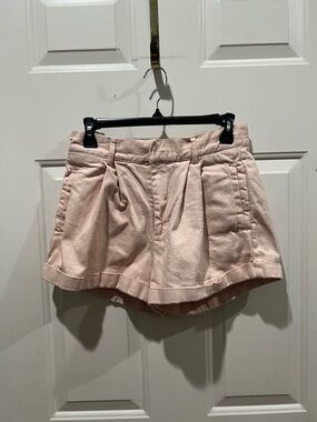 Sadie & Sage Pleated High-Waist Shorts in Blush Pink